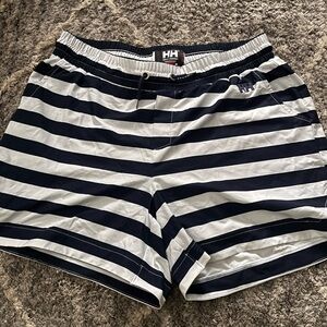 Helly Hansen Women’s Striped Shorts - Navy and White- Size Large NWOT